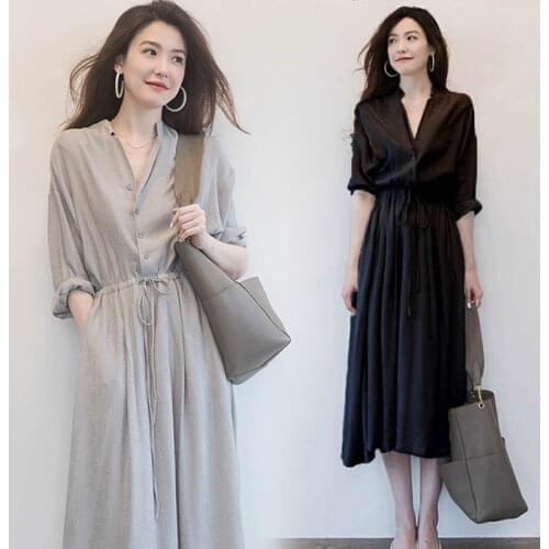 Vintage Birthday Dress for Women Evening Female Party Plus Size Shirt Dress Elegant Long Sleeve Woman Dresses Korean Autumn 2022