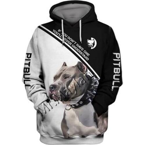 2021 Fashion Animal Pit Bull 3D Printed Hoodie Men Women Casual Pet Dog Designs Hooded Oversized Hooded Coat Drop Shipping WQ-53