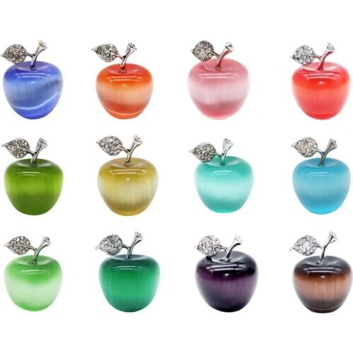 30MM Big Size Cat Eye Apple Decorations Romantic Creative Birthday Gift Home Decor Ornament Christmas Gift 12 Colors GP001