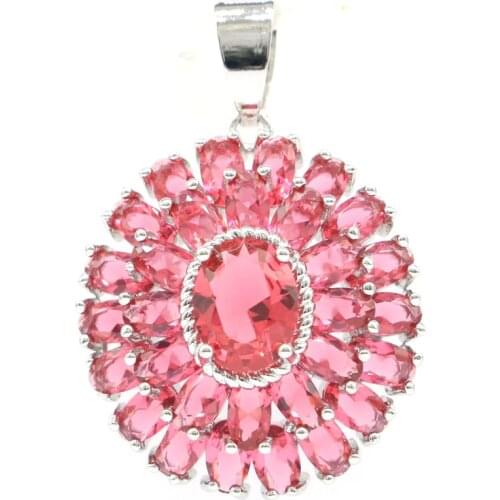 27x16mm Dazzling Created Blue Aquamarine Fire Rainbow Mystic Topaz Cubic Zircon Womans Silver Pendant Wholesale Drop Shipping