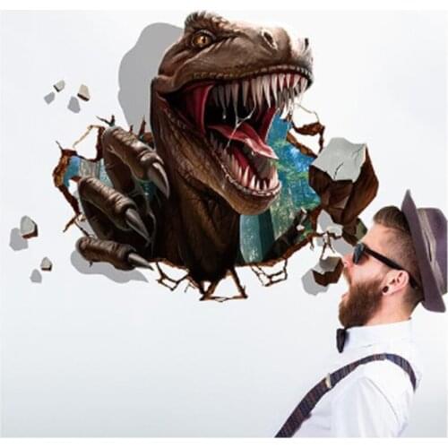 3d dinosaur Wall stickers kids rooms Dinosaur Assault Bedroom living room decoration mural home decor stickers decals wallpaper