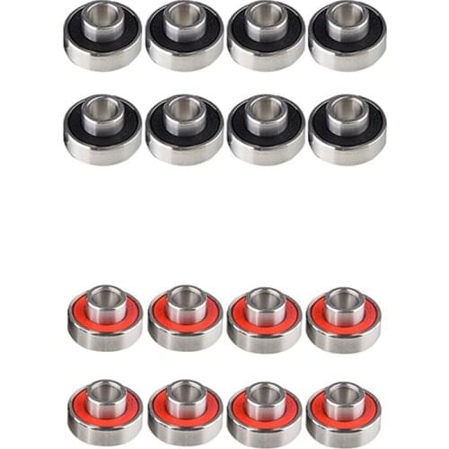 8Pcs 608-2Rs Inline Roller Skate Wheel Bearing Anti-Rust Skateboard Wheel Bearing 8X22X12.6mm with Shaft
