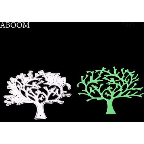 ABOOM New Design Tree Leaf Metal Carbon Steel Die Cut Embossing DIY Invitation Card Embossing Folder Cutting Dies Paper Template
