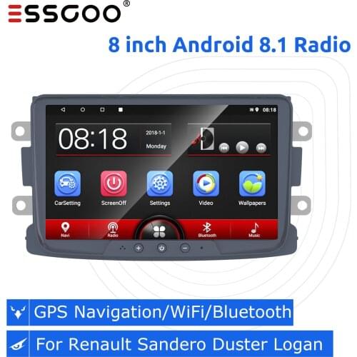Essgoo Car Radio 2 din Android 8.1 8 inch Autoradio Stereo Multimedia Player GPS Navigation For Renault Sandero Duster Logan