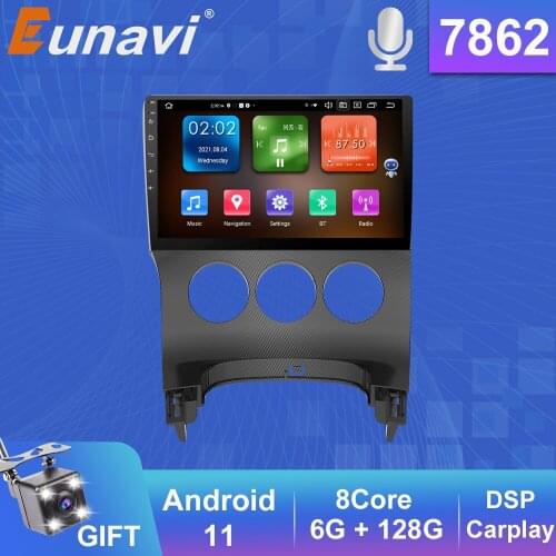 Eunavi 2 din 4G Android 11 For Peugeot 3008 2010 - 2014 Car Radio Multimedia Video Players Android Auto CarPlay 2din dvd gps
