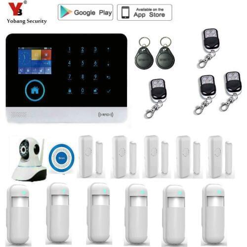 Yobang Security Wireless GSM&WIFI Alarm System For Home Wireless Security Alarm System with Door Sensor Alarm Systems Security