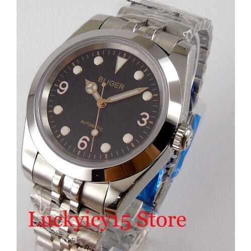 BLIGER Polished Coffee Dial 24 Jewels NH35A MIYOTA 8215 Mechanical Men Watch Sapphire Glass Jubilee Band Screwdown Crown