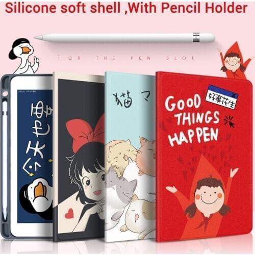 Case for 2019 iPad 10.2 7th 2018 2017 9.7 Mini 4 5 2020 Pro 11 10.5 Air 3 Smart Cover with Pencil Holder iPad 5th 6th Generation
