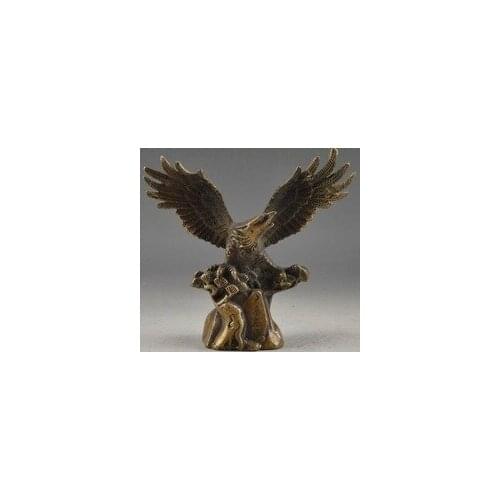 Shipping SUPERB HANDWORK OLD HAMMERED LUCKY STATUE EAGLE COLLECTABLE DECOR cooking tools Decoration Brass BRAAS