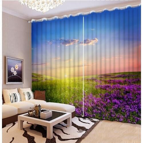 Purple Curtains Decoration European 3D Curtains For Living room Blackout Roaantic Wedding room sunshine curtains