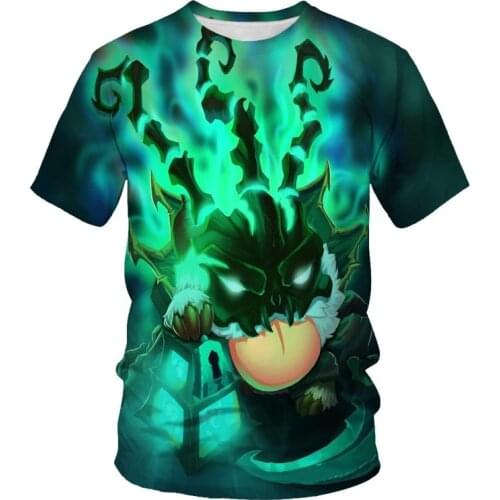 All kinds of game fashion summer 3D printing mens short-sleeved T-shirt hip-hop game pattern street clothes loose casual round