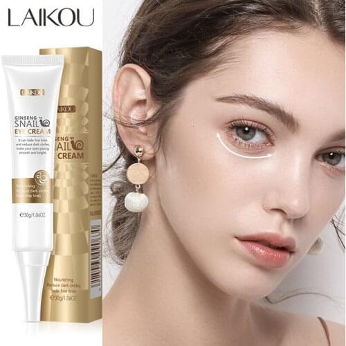LAIKOU Snail Eye Cream Remove Wrinkles Anti-Aging Get Rid Dark Puffy Eye Bag Circles Niacinamide Whitening Nourish Eye Skin Care