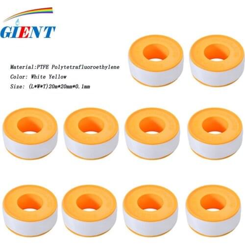 10Rolls/20M PTFE Thread Tape Roll Joint Plumbing Plumber Fitting Thread Seal Tape For Water Gas Pipe Plumning Sealing Tapes Tool