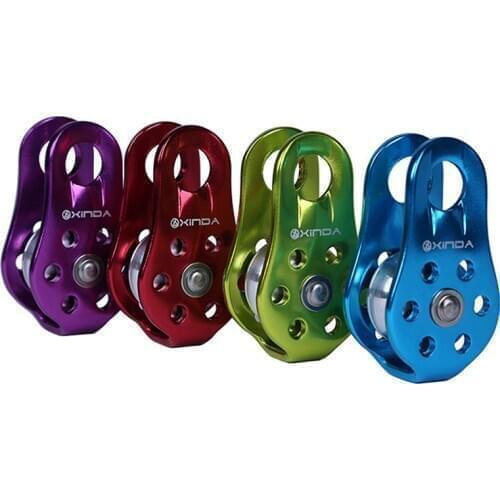 HOT Outdoor Hiking Climbing Rope Pulley Single Fixed Pulley Mountaineering Rope Climbing Rappelling Survival KitsNew
