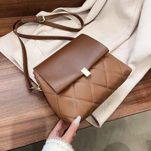 Lingge Design Luxury Brand Bags for Women 2021 Female Black Handbags Shoulder Ladies Winter PU Leather Crossbody Purses