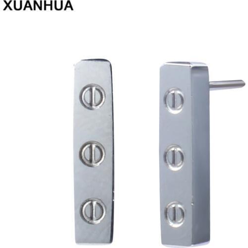 XUANHUA minimalist stud earrings stainless steel jewelry bijouterie fashion brincos jewellery gifts for women accesories