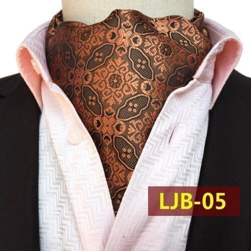 Fashion Design Men Ties Luxury Floral Paisley Ascot Stylish British Style Jacquard Woven Ascots for Adult