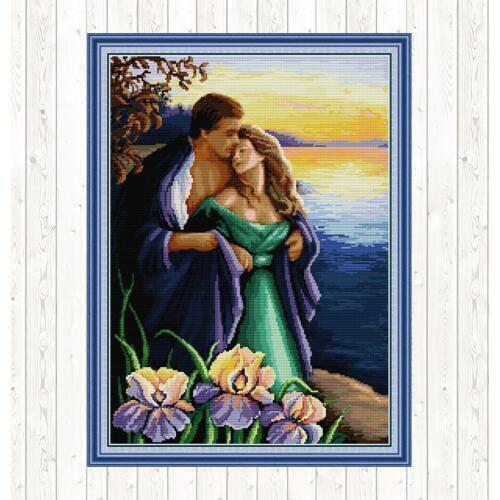 Lover 2 Stamped Cross Stitch Kits Embroidery Needlework Sets 11CT 14CT Count Print Canvas Chinese Cross Stitch Kits Home Decor