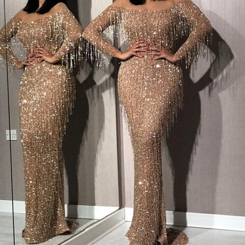 2021 New Luxury Evening Dresses Long Woman Gown 2021 Sequins Robe De Soir Parties Plus Size Bride Dress Prom Party Gowns