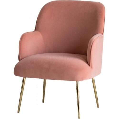 Single sofa Nordic pink lazy light luxury balcony table and chair combination three-piece bedroom sofa chair