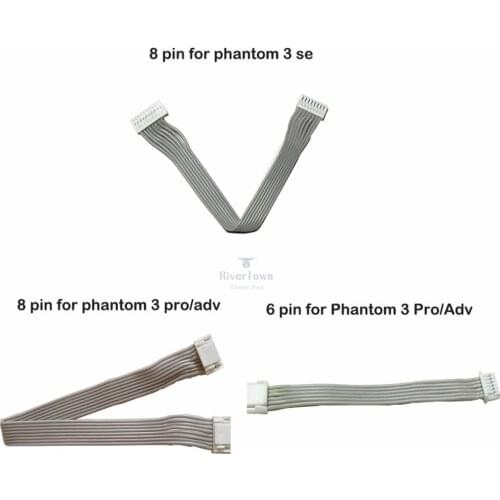 Original New DJI Phantom 3 Pro/ADV/SE 6 pin/8 pin Camera Drone Connector Cable For DJI Phantom 3 Drone Repair Parts