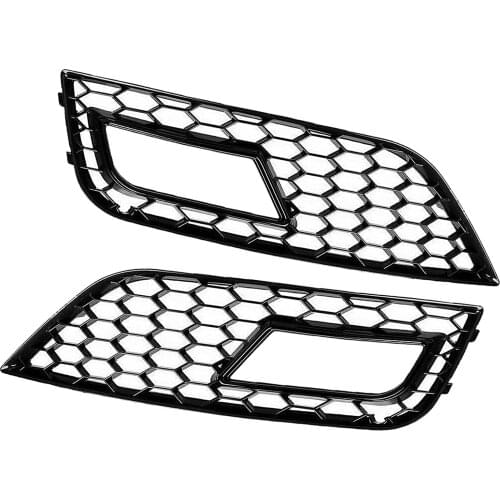 2 Pieces RS4 Style Front Bumper Fog Light Grilles for Audi A4 B8.5 2013-2016