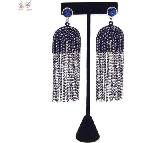 Yulaili 2019 Latest Fashion Unique Personality Long Statement Geometric Tassel Dangle Drop Earrings for Women Free Shipping