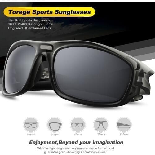 TOREGE Polarized Unisex Sunglasses For Driving Golf TR90 Unbreakable Frame Mens Fashion Eyewear Goggles Style UV400 Glasses