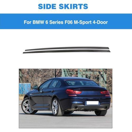 Carbon Fiber Side Skirts Lip Aprons Protector For BMW 6-Series F06 M-Sport 4 Door 2012 2013 2014 2015 2016 2017 2pcs