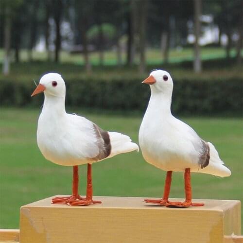 Simulation Seagull Bird Home Garden Decoration Artificial Feathered Handmade Crafts Jewelry Ornaments