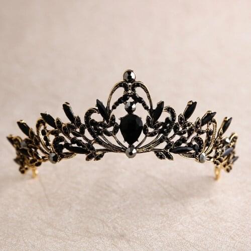 Vintage Crown Black Bride Wedding crown Baroque headdress studio wedding dress accessories photo hair accessories