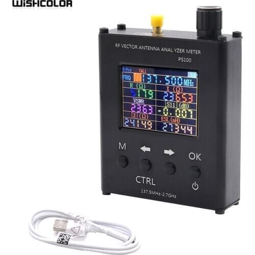 Wishcolor PS100 137.5MHz - 2.7GHz UV RF Antenna Analyzer SWR Meter Tester with Aluminum Alloy Shell Replace N1201SA