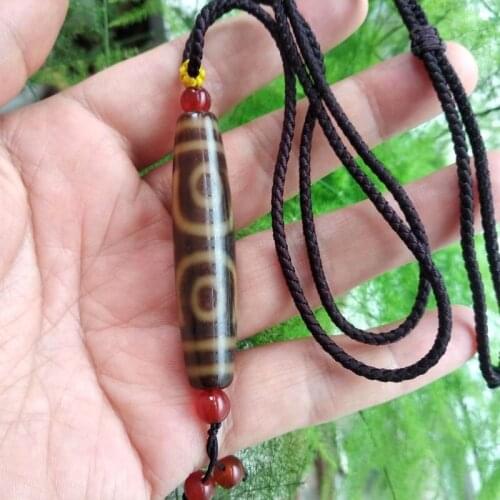 Wonderful Tibetan Dzi bead Amulet 3 Eyes Bead Phoenix eye Pendant hanging drop talisman