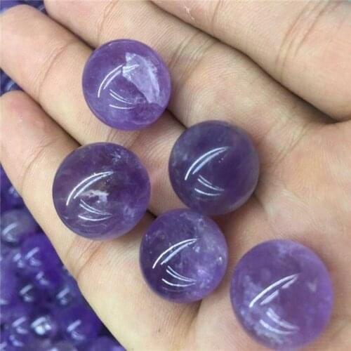 1Pc 20mm Healing Purple Stone Natural Amethyst Quartz Sphere Gift For Home Decoration Ball Collection Crystal Pretty H7L1