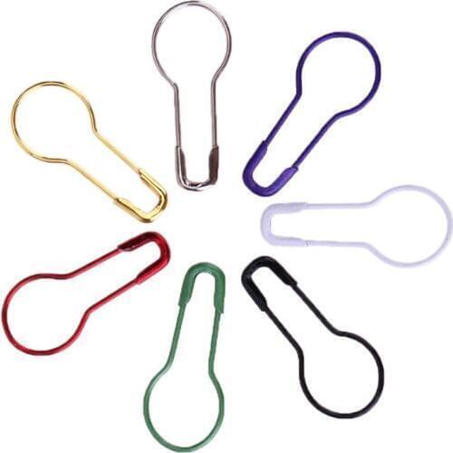 100pcs/box Mixed Color Safety Pins Calabash Gourd Shape Safety Pin Markers Pins Craft Sewing Knitting Stitch Holder Accessories