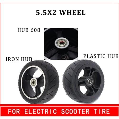 5.5 Inch 5.5X2 Solid Puncture Proof Tyre Wheel for Fast Wheel F0 Jackhot Nes Carbon Fiber Scooter Solid Tire Plastic Iron Hub