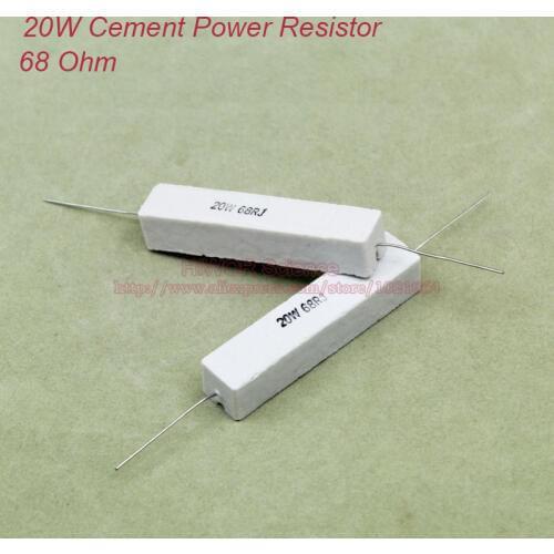 5pcs/lot) 20W 68 ohms Ceramic Cement Power Resistor 68ohm TOL 5% Resistors