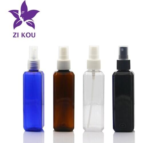 High-end 5pcs Free Shipping 100ml square shape plastic bottle Cosmetic spray bottle for personal care Cosmetics bottle