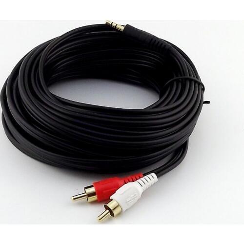 5pcs Gold 3.5mm Male Stereo Plug to 2x RCA Phono Male Audio Video AV Adapter Cable 1.5m/3m/5m/10m