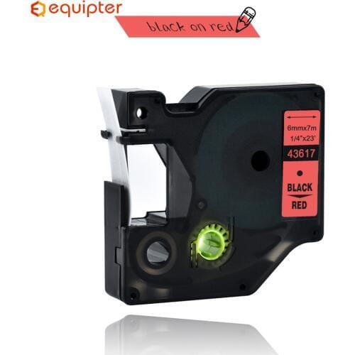 6mm 43617 Black On Red Label Tapes Ribbon Cassette Compatible for Dymo D1 Label Printer For Dymo Label Printer Dymo LM160 LM280