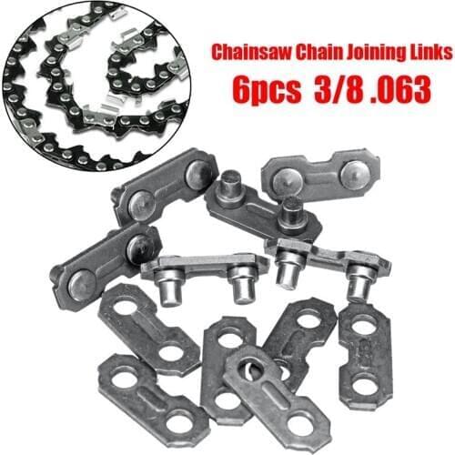 6Pcs Stainless Steel Chainsaw Chain Joiner Link Chain Joint For Joinning 3/8 .063 Chains For Woodworking Chainsaw Parts
