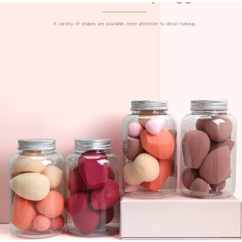 8pcs Powder Puff Wet Dry Beauty Egg Without Powder Cushion Cute Makeup Tool Colorful Portable Gourd Drop Shape Send Storage Box