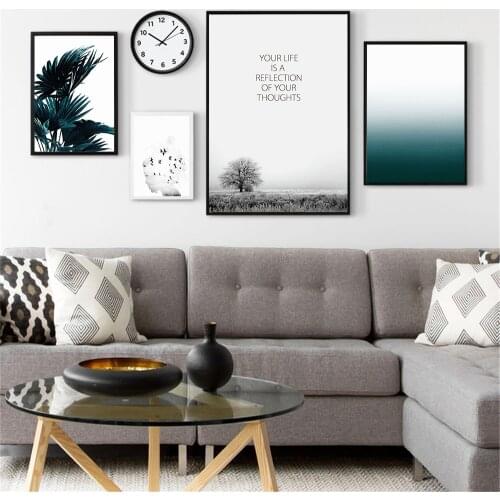 Abstract Painting Home Decor Snow Tree Sea Wave Painting Leaf Girl Canvas Pictures for Living Room Coffee Wall Art Nordic Poster