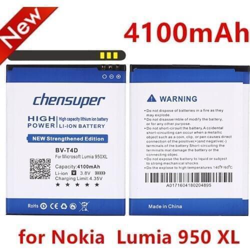 New BV-T4D 4100mAh battery for Nokia Microsoft Lumia 950 XL CityMan Lumia 940 XL RM-1118 BVT4D