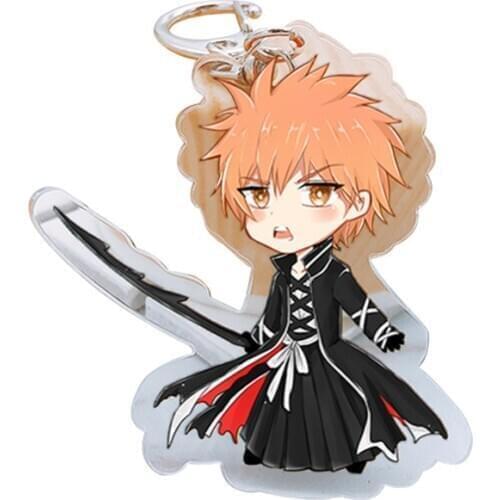 Anime Bleach keychain Kuchiki Byakuya Grimmjow Kuchiki Rukia Ulquiorra cifer Hitsugaya Toushirou cute cartoon acrylic key chain