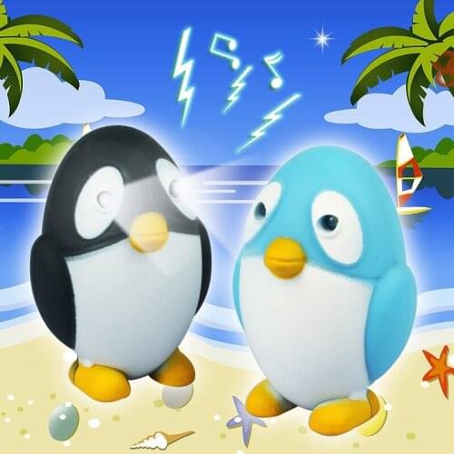 FREE SHIPPING BY DHL 200pcs/lot 2015 3D Plastic LED Penguin Keychains with Sound Novelty Children Toy Keyrings