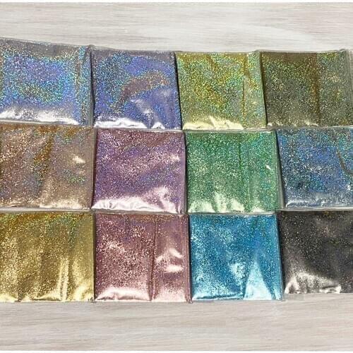 500g 1/128(0.2mm) Nail Glitter Powder Bulk High-Quality Shining Laser Nail Art Dust 18 Color Chrome Ultra-Fine Holo Powder Te#53