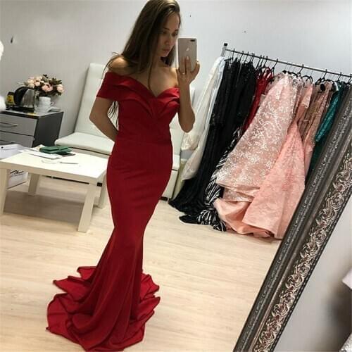E JUE SHUNG Red Mermaid Evening Dresses Deep V Neck Sleeveless Sweep Train Africa Couple Day Prom Gown Plus Size robes de mariée