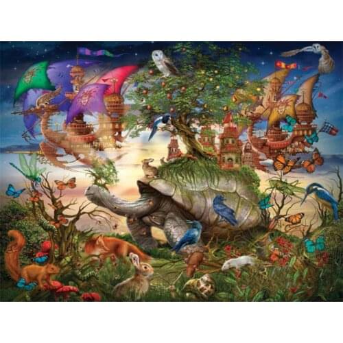 Fantasy Sea Turtle Ship Landscape Diy Mosaic Diamond Painting Cross Stitch Full Square Drill Crystal Rhinestone Embroidery Sale