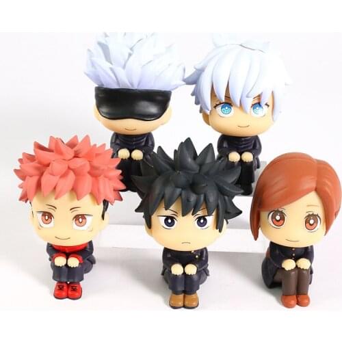 Jujutsu Kaisen Gojo Satoru Itadori Yuji Fushiguro Megumi Kugisaki Nobara Sitting Q Version Figure Toy Doll
